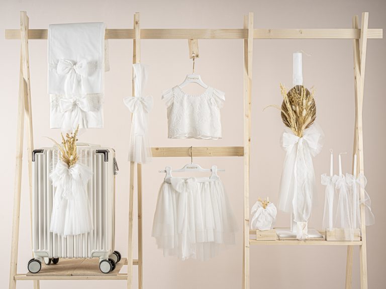 Πακέτο βάπτισης για κορίτσι Piccolino Isabelle ivory με βαλίτσα ecru