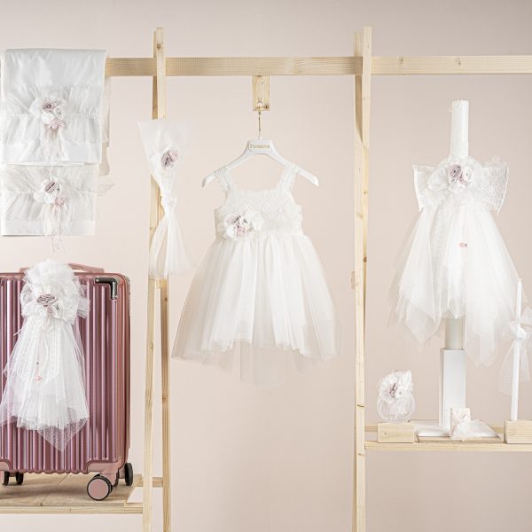 Πακέτο βάπτισης για κορίτσι Piccolino Matylda ivory με βαλίτσα puce