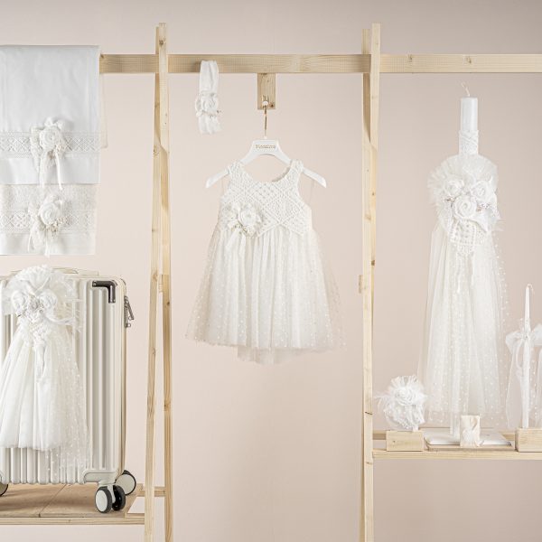 Πακέτο βάπτισης για κορίτσι Piccolino Thea ivory με βαλίτσα ecru