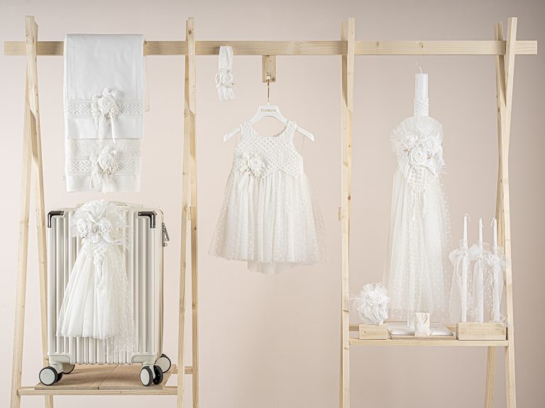 Πακέτο βάπτισης για κορίτσι Piccolino Thea ivory με βαλίτσα ecru
