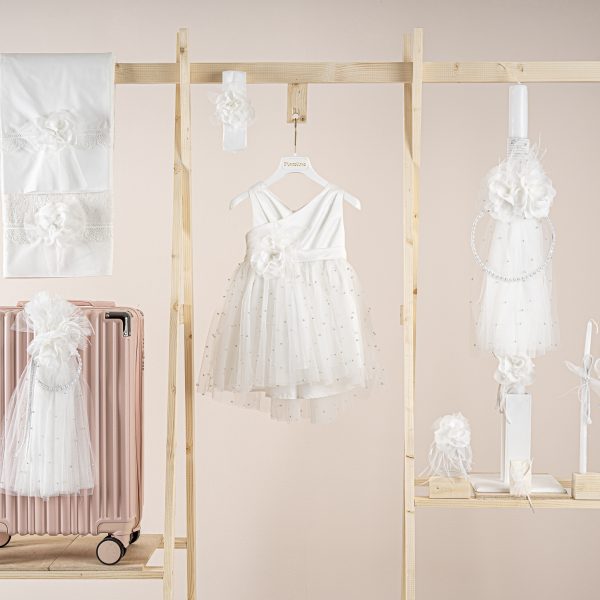 Πακέτο βάπτισης για κορίτσι Piccolino Zoe ivory με βαλίτσα pink