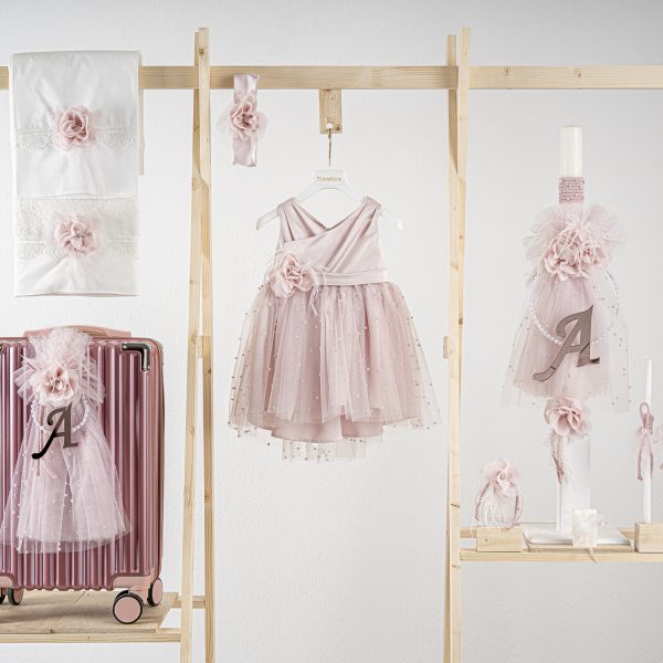 Πακέτο βάπτισης για κορίτσι Piccolino Zoe pink με βαλίτσα puce