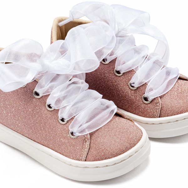 Sneaker απο Ύφασμα και Δέσιμο Κορδέλα BW4864 Ροζ