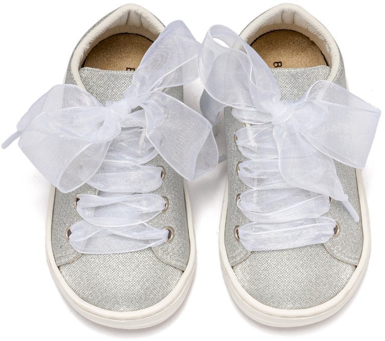 Sneaker απο Ύφασμα και Δέσιμο Κορδέλα BW4864 Ασημί