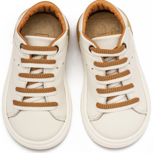 Δετό Sneaker με Δίχρωμο Κορδόνι EXC5294 Λευκό Μπεζ