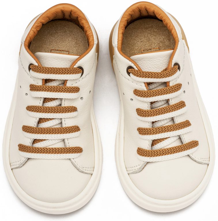 Δετό Sneaker με Δίχρωμο Κορδόνι EXC5294 Λευκό Μπεζ
