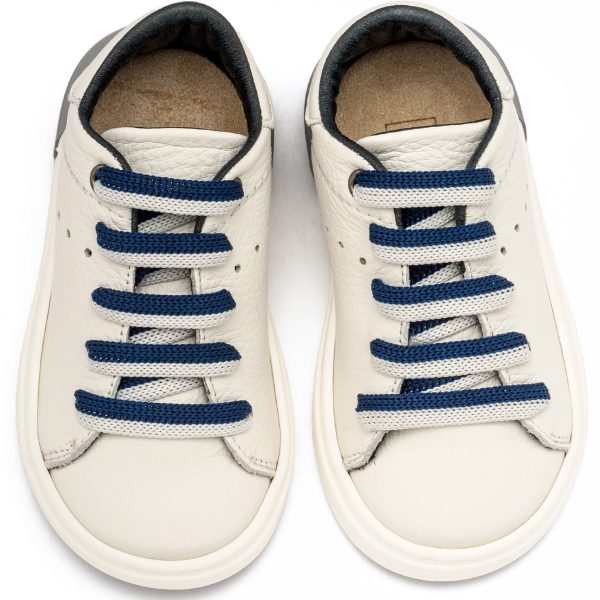 Δετό Sneaker με Δίχρωμο Κορδόνι EXC5294 Λευκό Μπλε