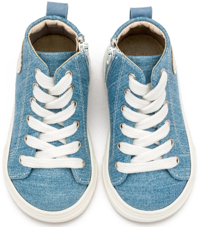 Δετό Μποτάκι Sneaker με Φερμουάρ στο Πλάι EXC5301 Σιέλ