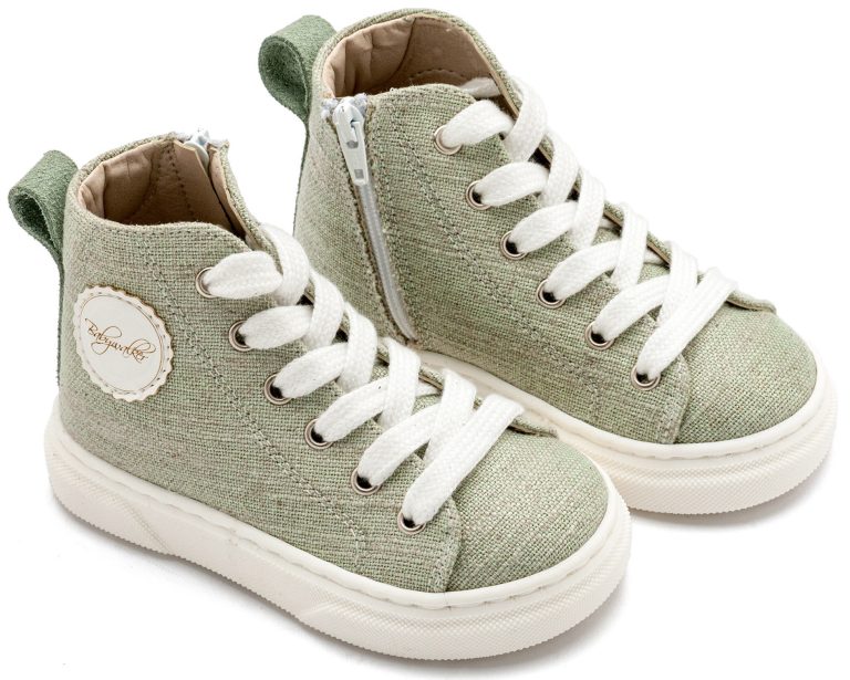 Δετό Μποτάκι Sneaker με Φερμουάρ στο Πλάι EXC5301 Φυστικί