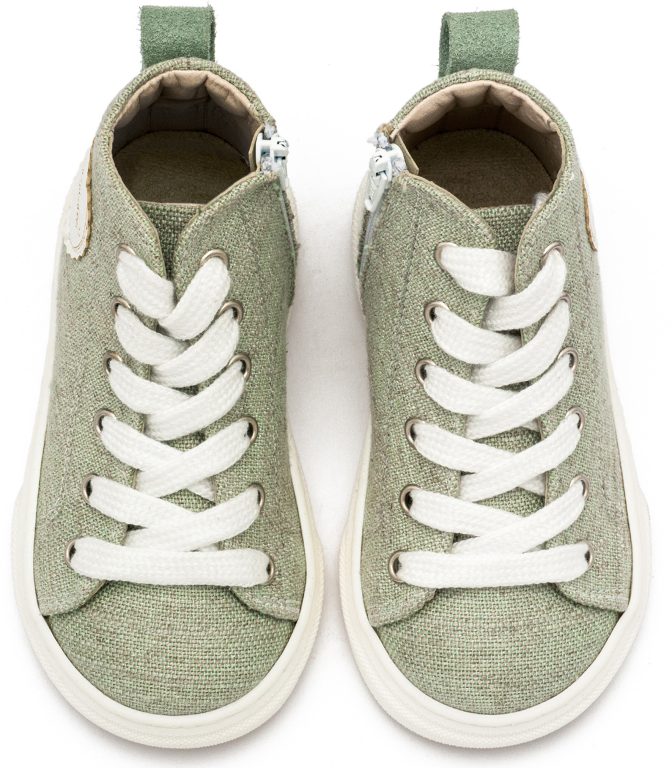 Δετό Μποτάκι Sneaker με Φερμουάρ στο Πλάι EXC5301 Φυστικί
