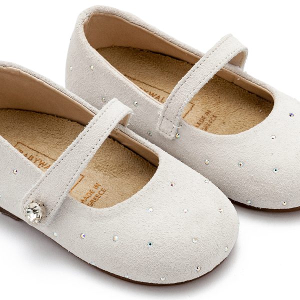 Γοβάκι Suede με Στρας LU6009 Λευκό