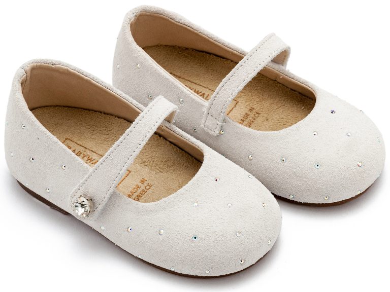 Γοβάκι Suede με Στρας LU6009 Λευκό