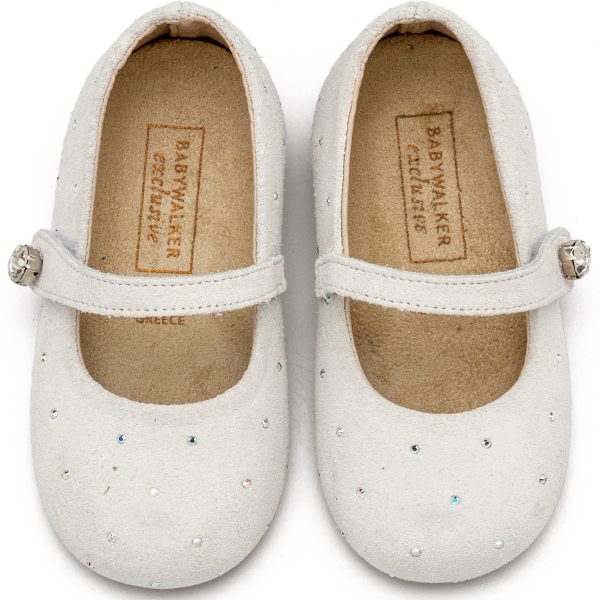 Γοβάκι Suede με Στρας LU6009 Λευκό