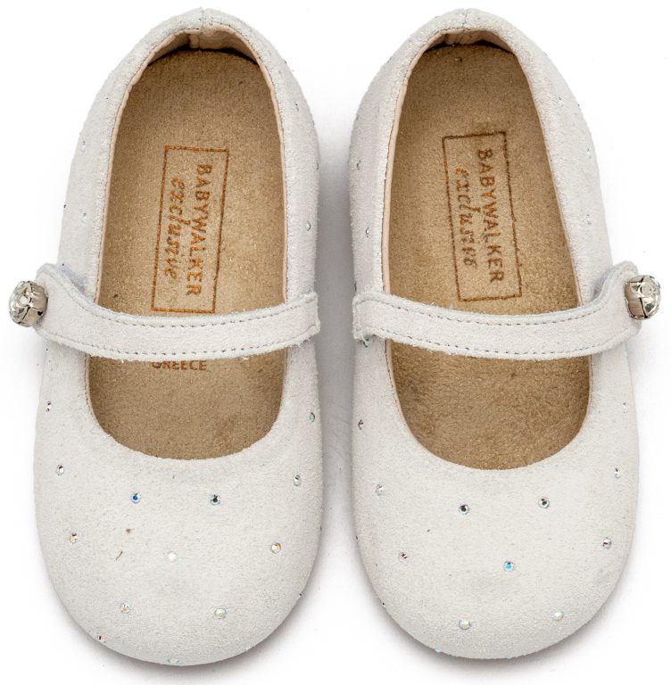 Γοβάκι Suede με Στρας LU6009 Λευκό