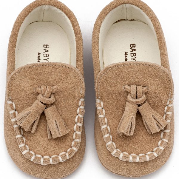 Καστόρινο Loafer με Φουντάκια  σε Μπεζ Χρώμα