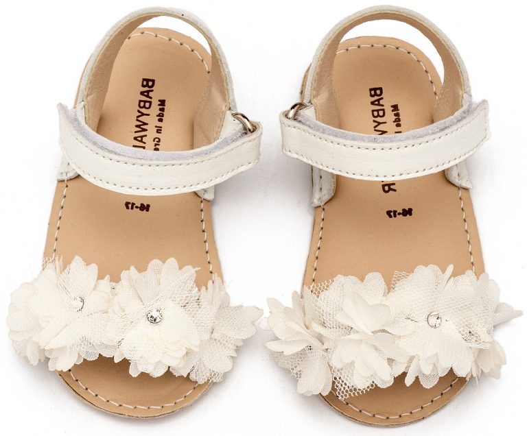 Πέδιλο με Chiffon Λουλούδια MI1633 Λευκό
