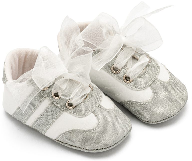 Δετά Sneakers με Κορδέλα Οργάντζα MI1653 Ασημί