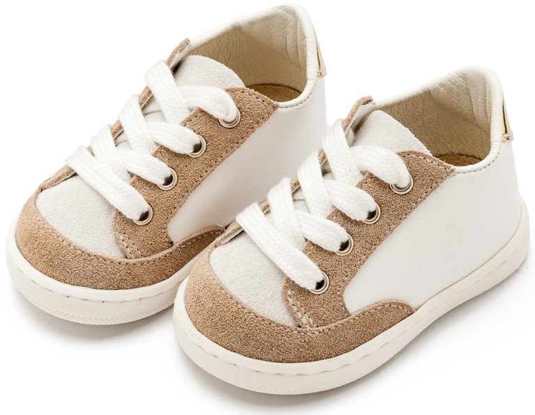 Δερμάτινο Δετό Sneakers PRΙ2120 Λευκό Μπεζ