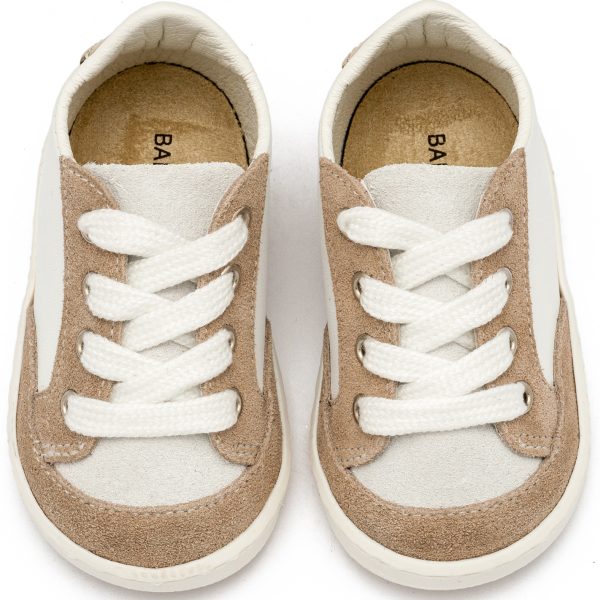 Δερμάτινο Δετό Sneakers PRΙ2120 Λευκό Μπεζ