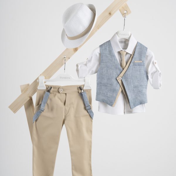 Βαπτιστικό κοστούμι Piccolino Silvio-22 σε χρώμα Beige