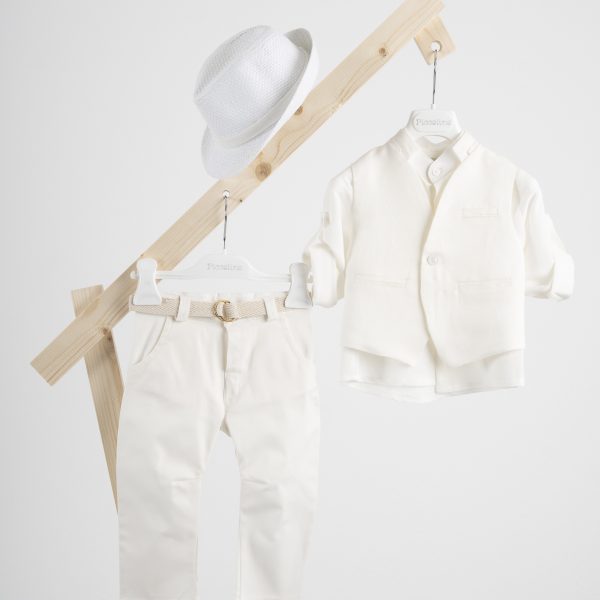 Βαπτιστικό κοστούμι Piccolino Luciano σε χρώμα Ivory