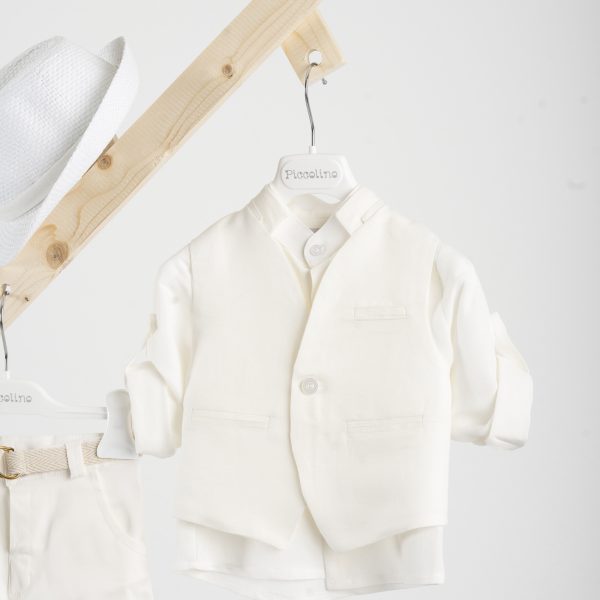 Βαπτιστικό κοστούμι Piccolino Luciano σε χρώμα Ivory