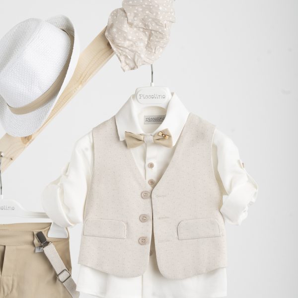 Βαπτιστικό κοστούμι Piccolino Pablo σε χρώμα Beige