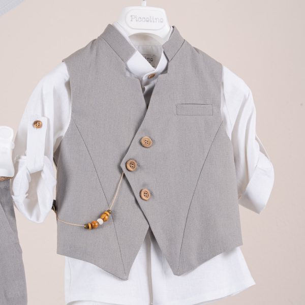 Βαπτιστικό κοστούμι Piccolino Enrique σε χρώμα Grey