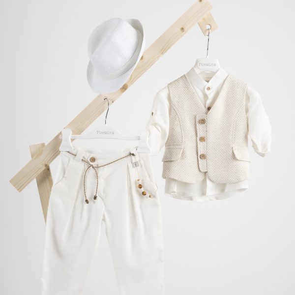 Βαπτιστικό κοστούμι Piccolino Lewis σε χρώμα Beige