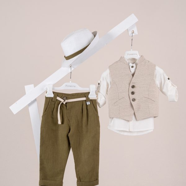 Πακέτο βάπτισης για αγόρι Piccolino Logan golden olive