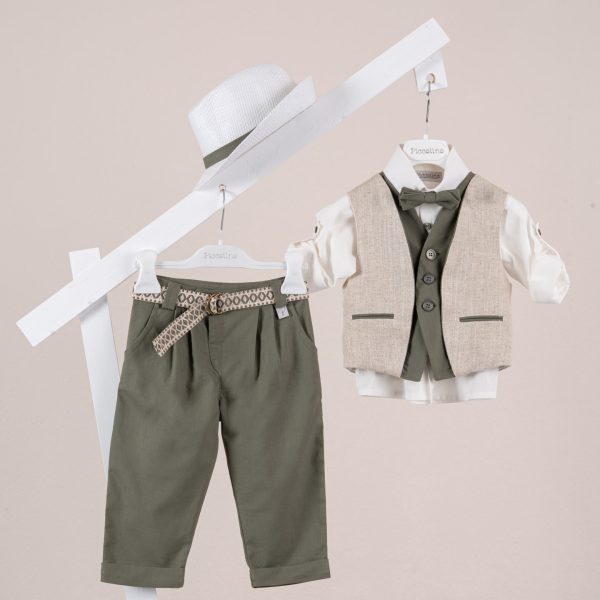 Πακέτο βάπτισης για αγόρι Piccolino Alessio olive