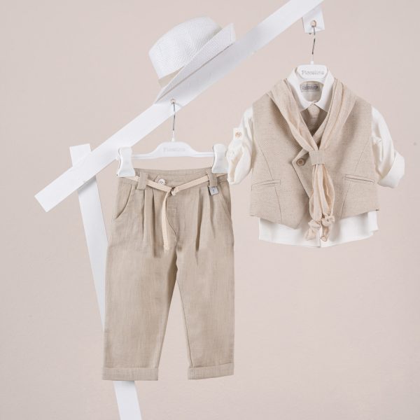 Πακέτο βάπτισης για αγόρι Piccolino Enzo beige