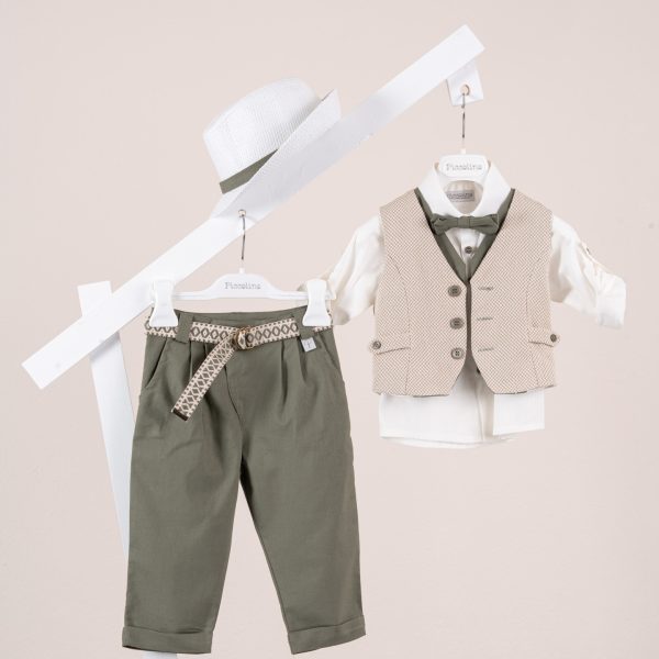Πακέτο βάπτισης για αγόρι Piccolino Giulio olive