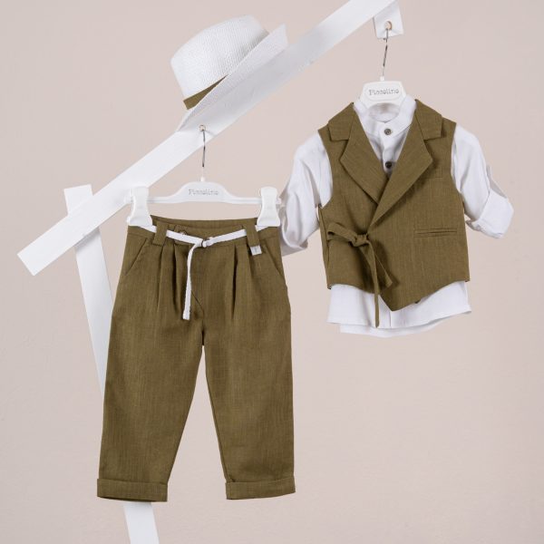 Πακέτο βάπτισης για αγόρι Piccolino Fabio golden olive