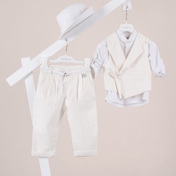 Πακέτο βάπτισης για αγόρι Piccolino Fabio off white