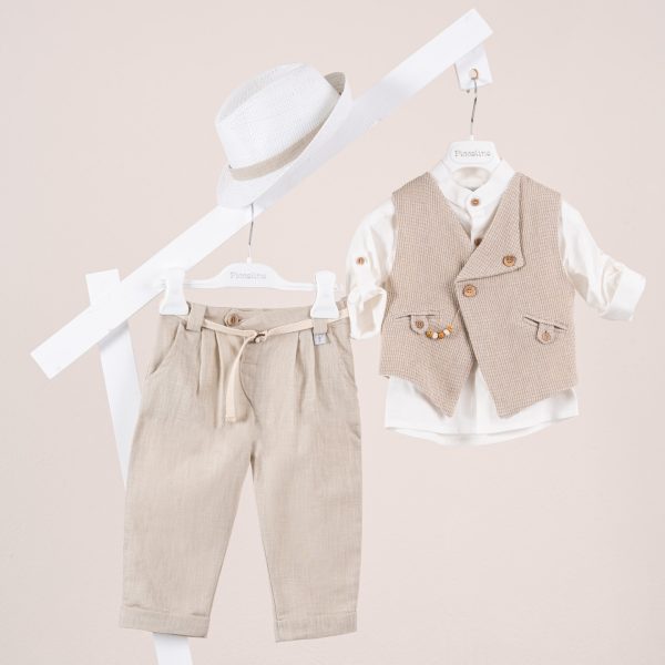Πακέτο βάπτισης για αγόρι Piccolino Emilio beige
