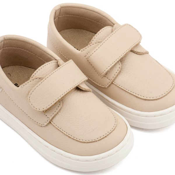 Δερμάτινο Μοκασίνι Μονή Μπαρέτα Χρατς από Δέρμα Νάπα σε Μπεζ Χρώμα