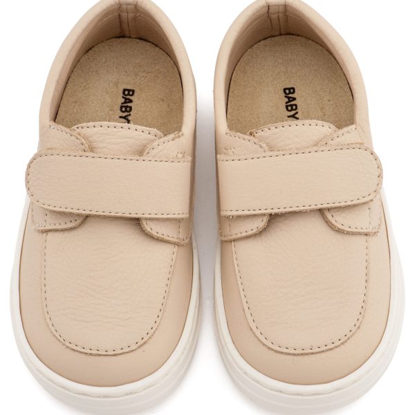 Δερμάτινο Μοκασίνι Μονή Μπαρέτα Χρατς από Δέρμα Νάπα σε Μπεζ Χρώμα