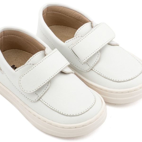 Δερμάτινο Μοκασίνι Μονή Μπαρέτα Χρατς από Δέρμα Νάπα σε Λευκό Χρώμα