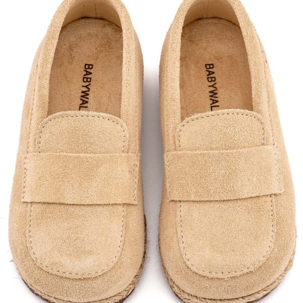 Καστόρινες Εσπαντρίγες από Δέρμα Suede σε Μπεζ Χρώμα