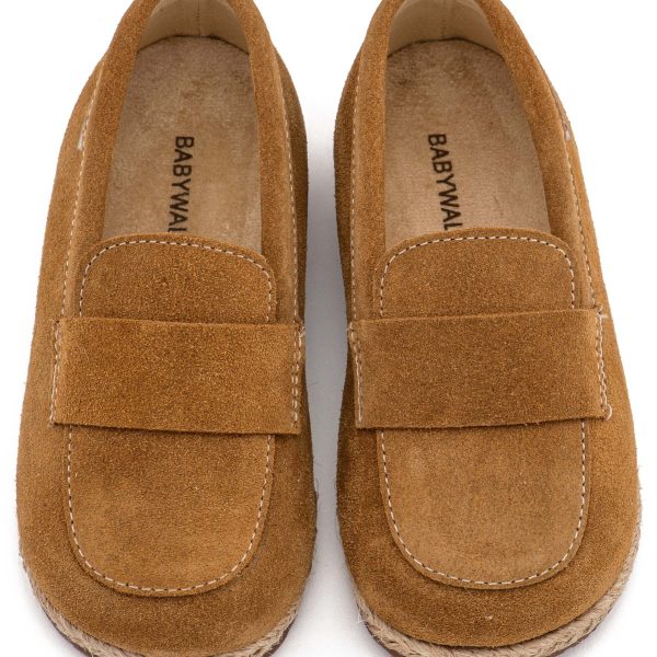 Καστόρινες Εσπαντρίγες από Δέρμα Suede σε Ταμπά Χρώμα