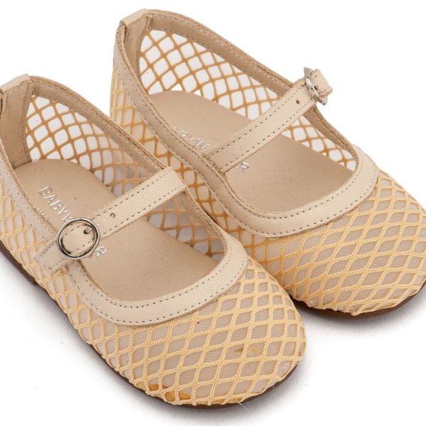 Υφασμάτινο Γοβάκι Μονή Μπαρέτα Χρατς με Σατέν Χειροποίητο Φιογκο σε Λευκό Χρώμα