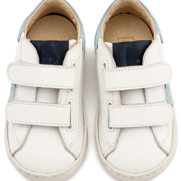 Τρίχρωμο Sneaker Διπλό Χρατς με Αστέρι στο Πλάι σε Λευκό Σιέλ Χρώμα