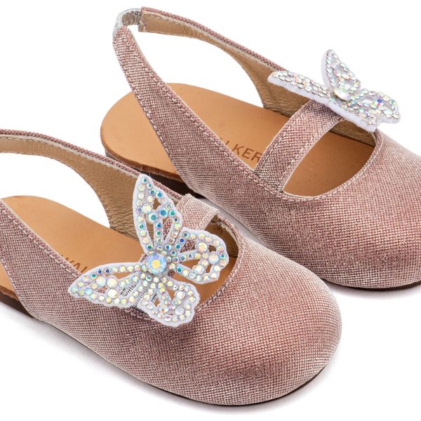 Γαλλικό Σαμπό Διακοσμημένο με Στρασένια Πεταλούδα στο Πλάι σε Ροζ Χρώμα