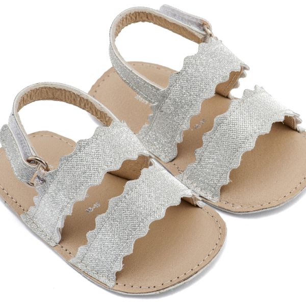 Υφασμάτινο Πέδιλο με Κουλεδάκι σε Ασημί Χρώμα