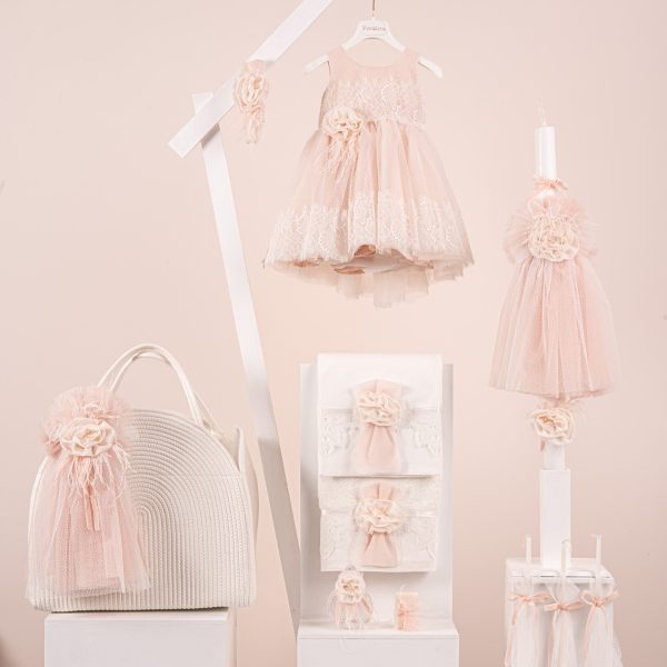 Πακέτο βάπτισης για κορίτσι Piccolino Marcella peach