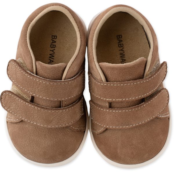 Δερμάτινο Sneakers Διπλή Μπαρέτα Χρατς σε Πούρο Χρώμα