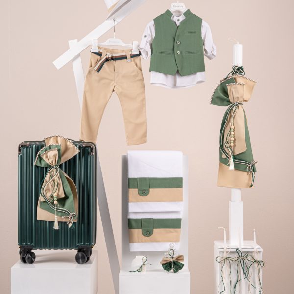 Πακέτο βάπτισης για αγόρι Piccolino Adriano beige