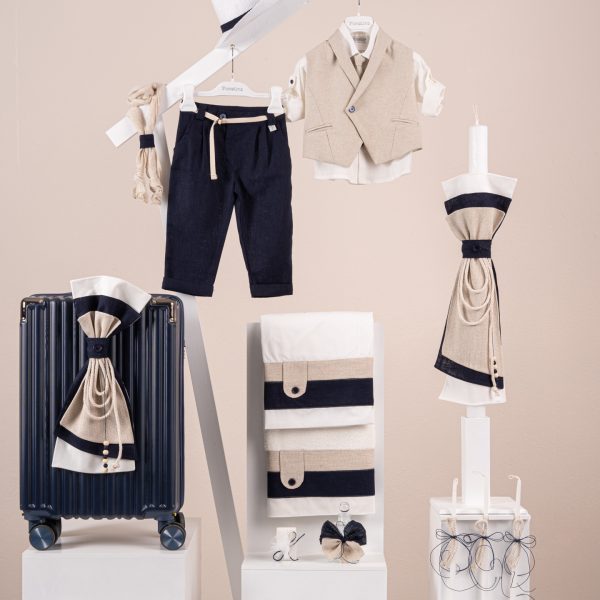 Πακέτο βάπτισης για αγόρι Piccolino Enzo navy