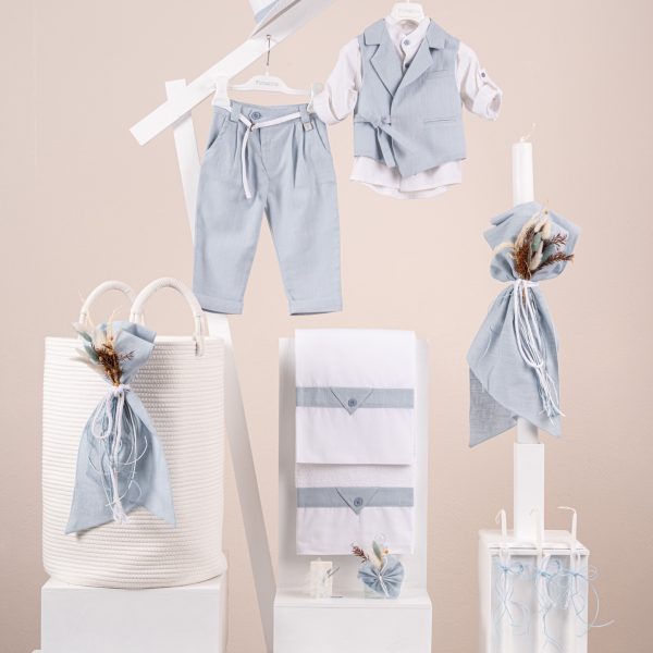 Πακέτο βάπτισης για αγόρι Piccolino Fabio light blue